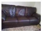 3 piece suite brown leather suite. consists 3 seater....