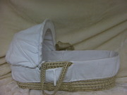 White Baby Moses Basket with Rocking Stand